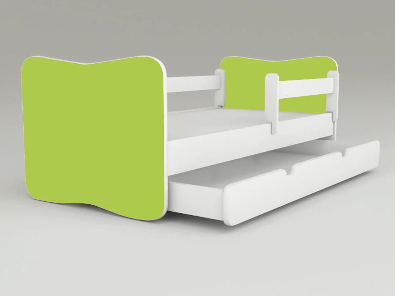 Detská posteľ s odnímateľnými bočnicami + šuflík  Green